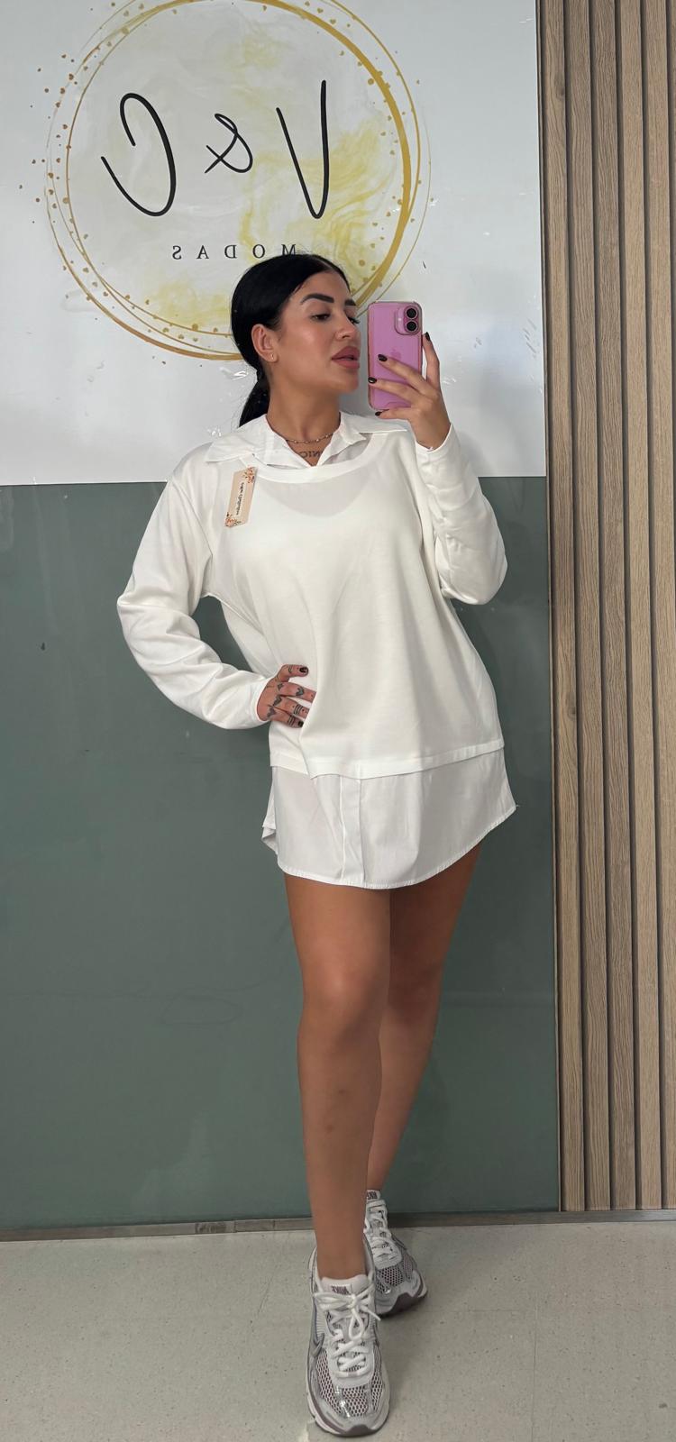 Sudadera vestido con camisa