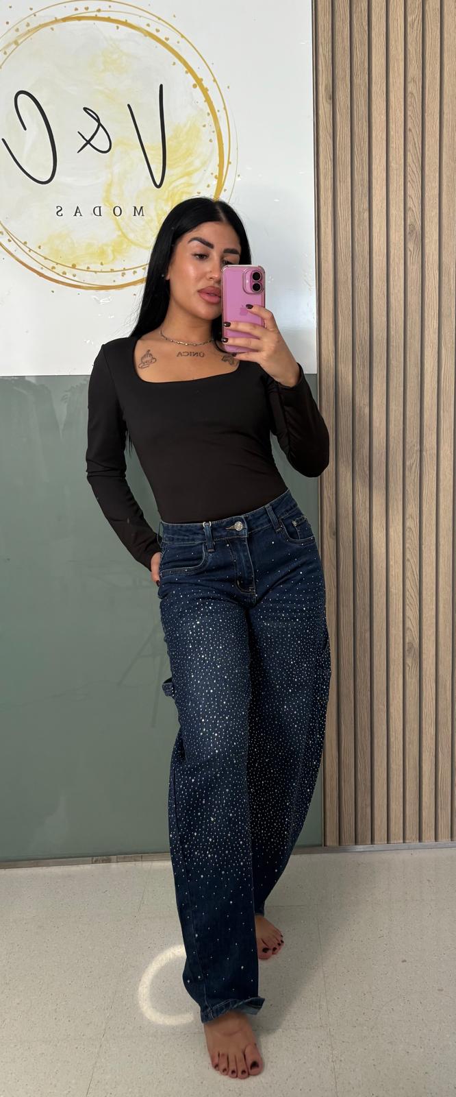 Pantalón skater brillos