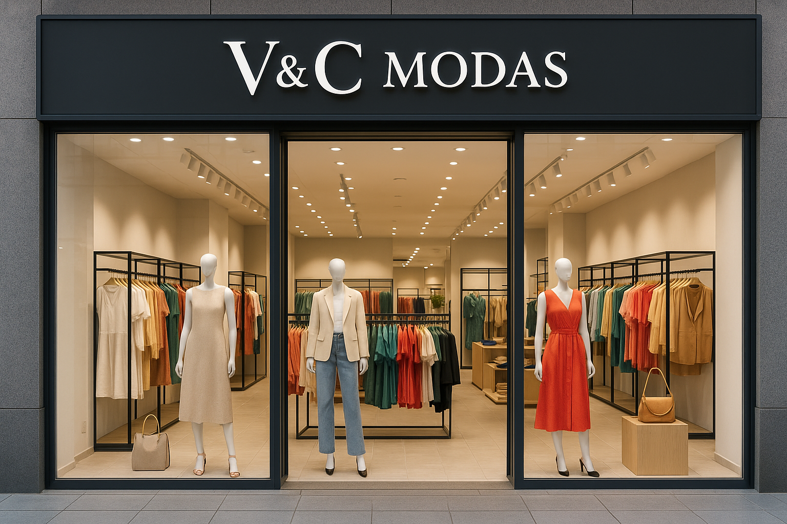 dame una tienda que se llame v & c modas y que tenga ropa de fondo
